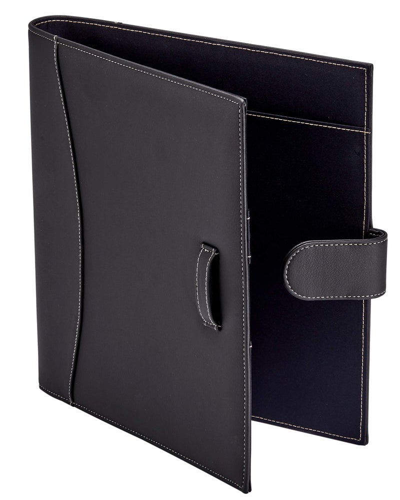 It's Academic Executive Faux Leather Portfolio Folder, Black - Image 1